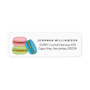 Cute French Macarons Macaroon Cookies Return Address Label