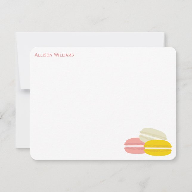 Cute French Macarons Note Cards (Front)