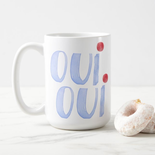 Cute French Oui Oui   Coffee Mug (With Donut)