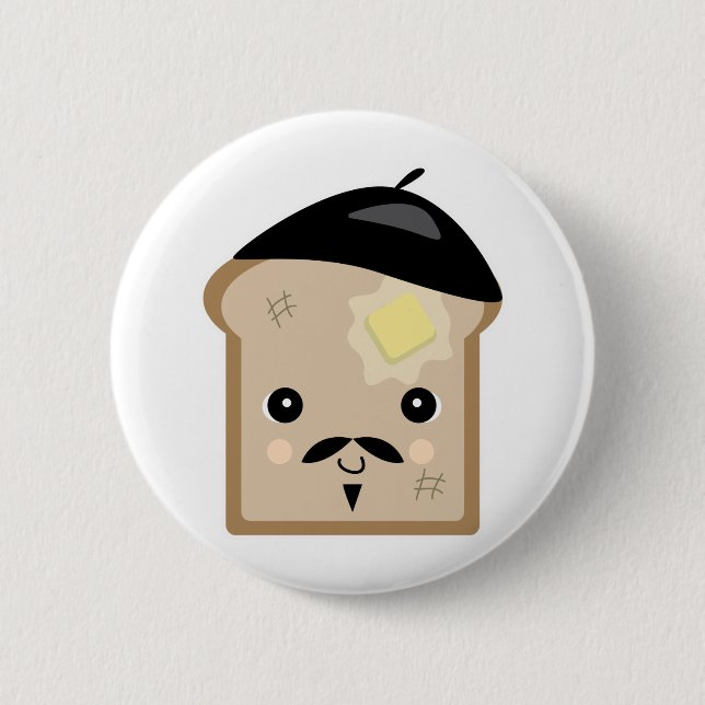 cute french toast 6 cm round badge (Front)