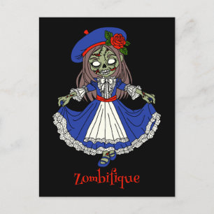 Cute French Zombie Postcard