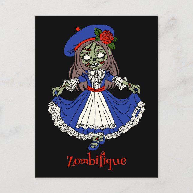 Cute French Zombie Postcard (Front)