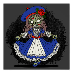 Cute French Zombie Poster