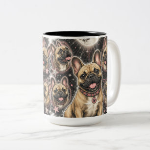 Cute Frenchie Dog Lover Celestial Two-Tone Coffee Mug
