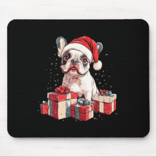 Cute Frenchie Santa Hat Funny Christmas French Bul Mouse Pad