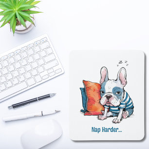 cute Frenchy pet dog, dressed animal, Funny Mouse Pad