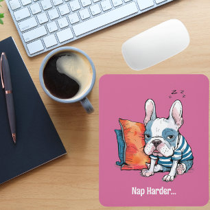 cute Frenchy pet dog, dressed animal, Funny Mouse Pad