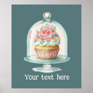 Cute fresh cupcake add text business  poster