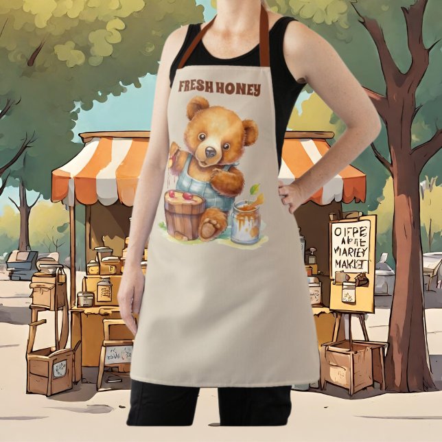Cute fresh Honey bear add text vendors Apron (Creator Uploaded)