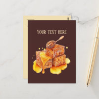 Cute Fresh honey vendors add text Postcard