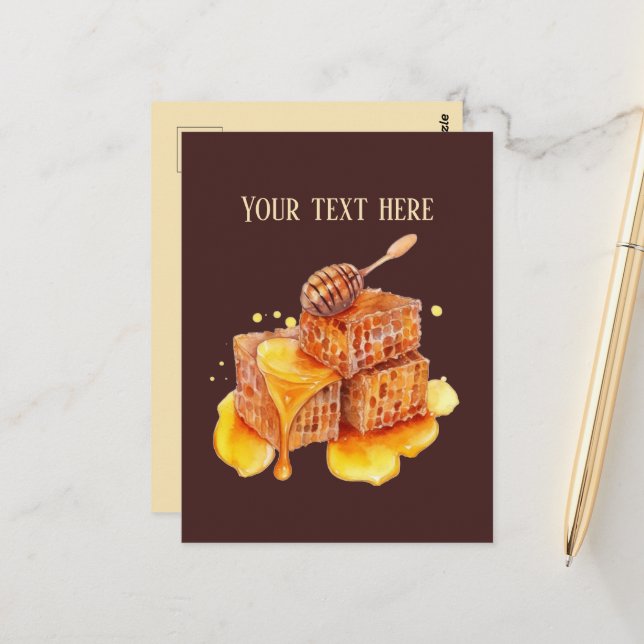 Cute Fresh honey vendors add text Postcard (Front/Back In Situ)