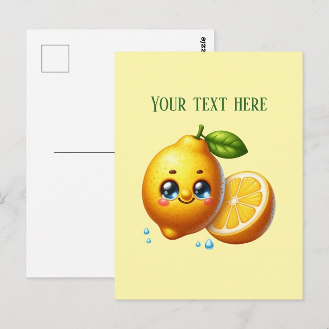 Cute fresh lemon customisable  postcard (Front/Back)