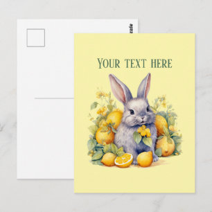 Cute fresh lemon customisable postcard
