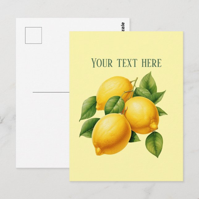 Cute fresh lemon customizable  postcard (Front/Back)