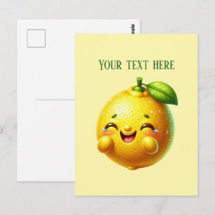 Cute fresh lemon customizable postcard