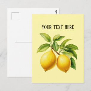 Cute fresh lemon customizable postcard