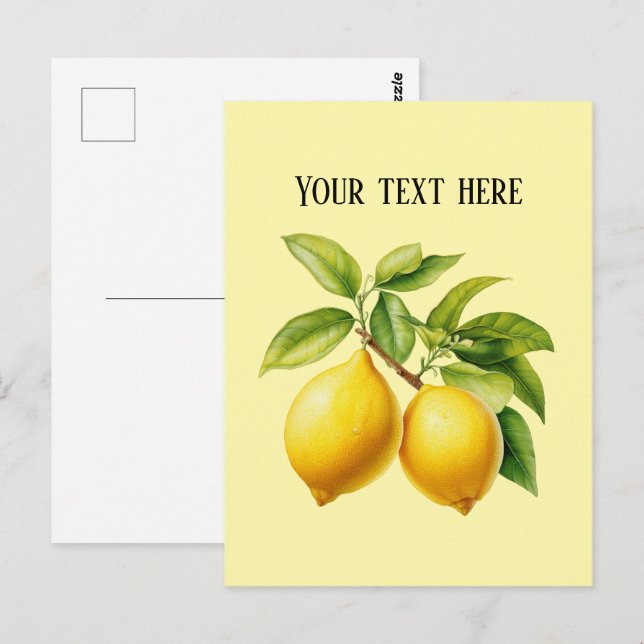 Cute fresh lemon customizable  postcard (Front/Back)