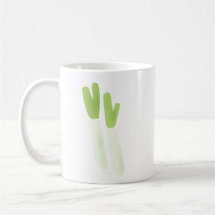 Cute Fresh Scallions Green Onion Vegetable Coffee Mug