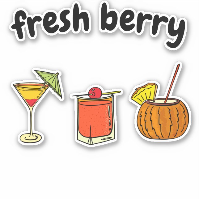 Cute Fresh Stylish Glass Cocktail Berry Lovers (Front)