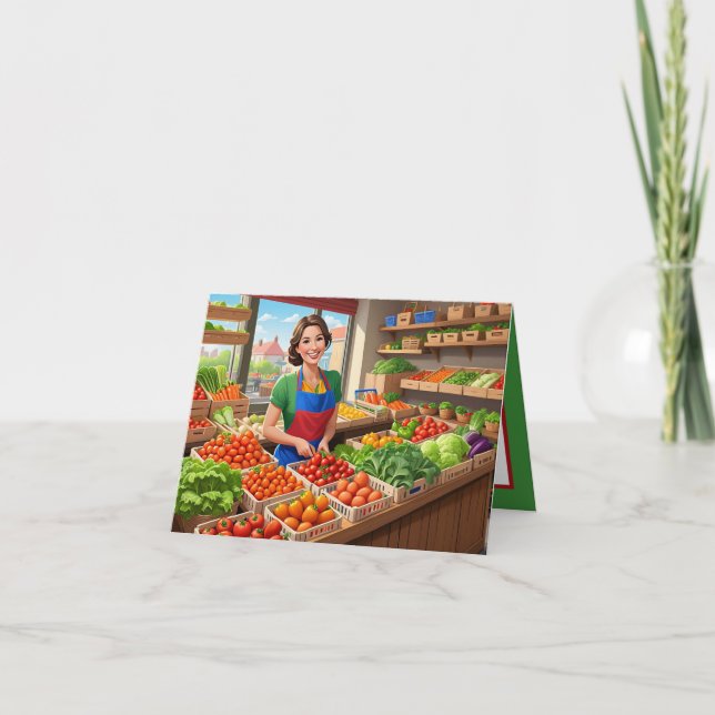 Cute fresh vegetables customisable  card (Front)