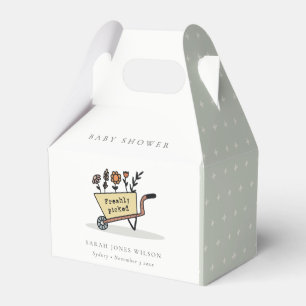 Cute Freshly Picked Yellow Floral Cart Baby Shower Favour Box