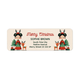 Cute Frida Kahlo Merry Christmas Return Address Return Address Label