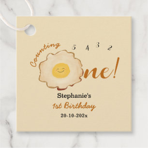 Cute Fried Egg 1st Birthday Favour Tags