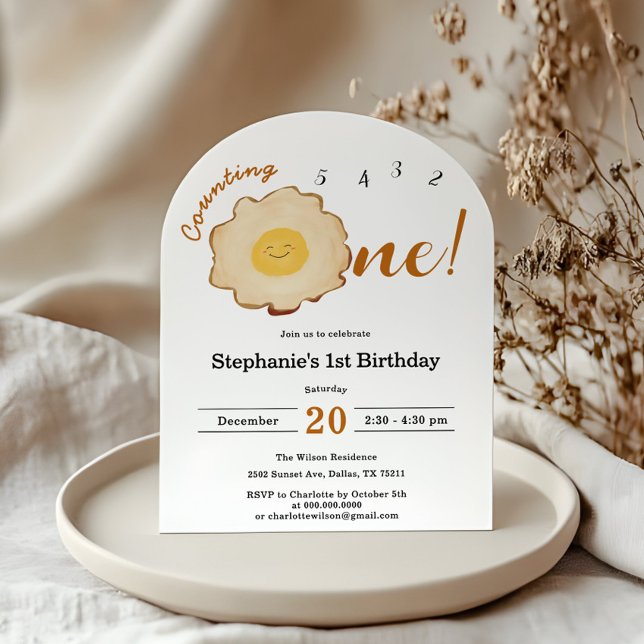 Cute Fried Egg 1st Birthday Invitation (Creator Uploaded)