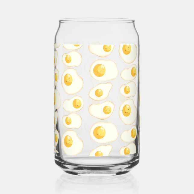Cute Fried eggs Can Glass (Front)