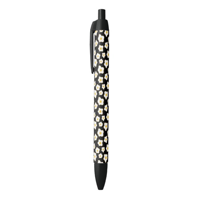 Cute Fried Eggs Flower Pattern Black Ink Pen (Top (Vertical))