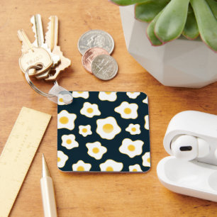 Cute Fried Eggs Flower Pattern Key Ring