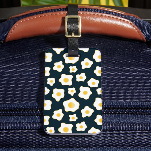 Cute Fried Eggs Flower Pattern Luggage Tag (Front Insitu 2)