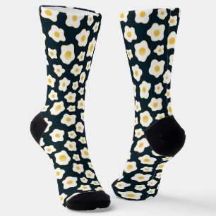 Cute Fried Eggs Flower Pattern Socks