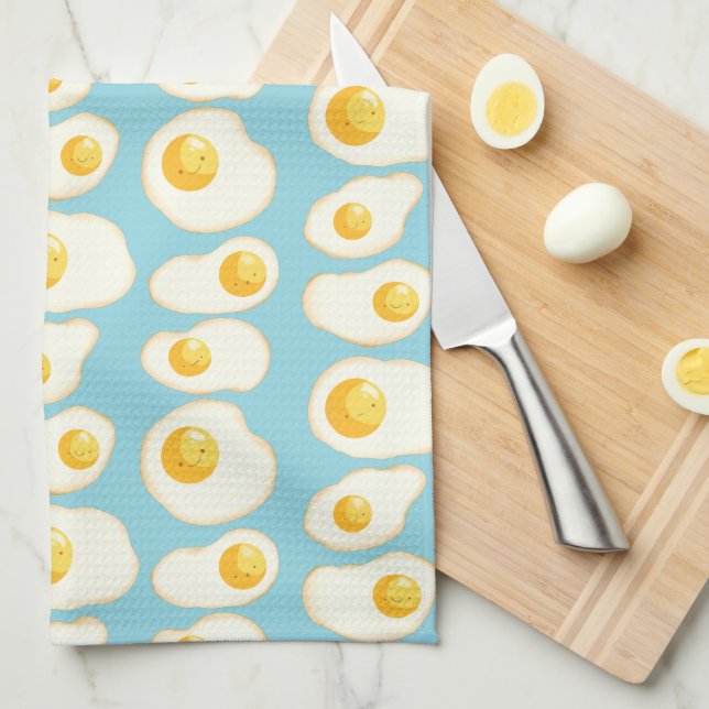 Cute Fried eggs Tea Towel (Quarter Fold)