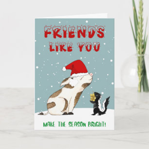 Cute Friend Pig Christmas Card