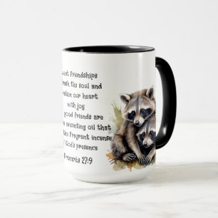 Cute Friend Raccoons Proverbs Friendship Quote Mug