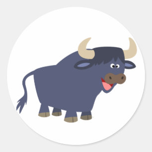 Cute Friendly Cartoon Bull Sticker