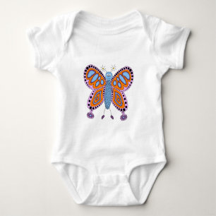 Cute friendly cartoon butterfly illustration baby bodysuit