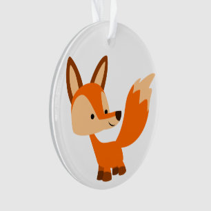 Cute Friendly Cartoon Fox Acrylic Ornament