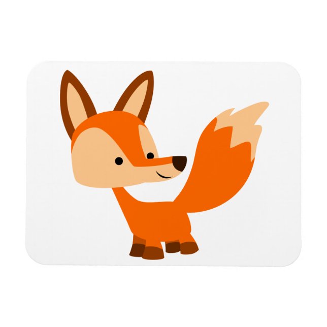 Cute Friendly Cartoon Fox Flexible Magnet (Horizontal)