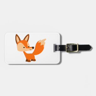 Cute Friendly Cartoon Fox Luggage Tag