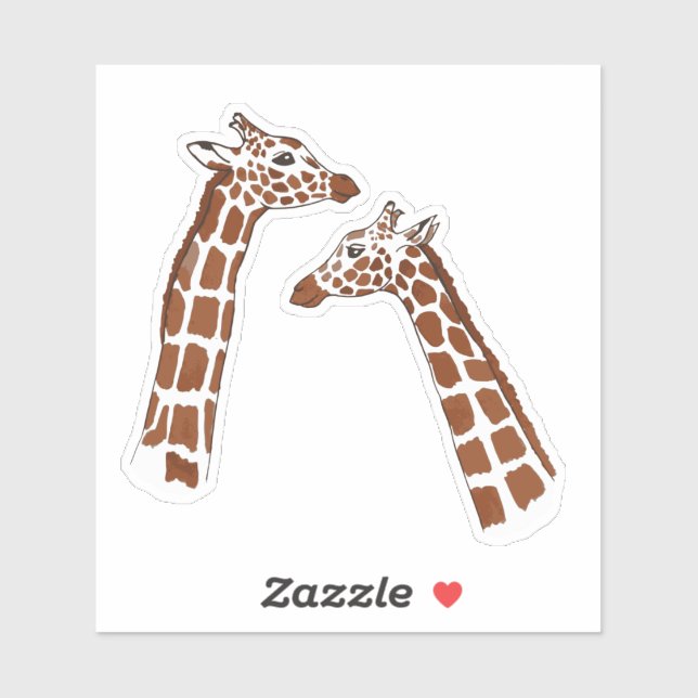 Cute Friendly Giraffes Animal Watercolour (Sheet)