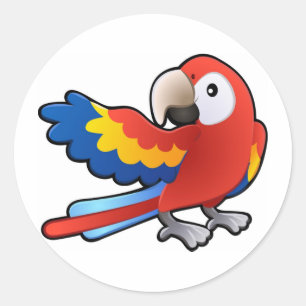 cute friendly Macaw Parrot Classic Round Sticker