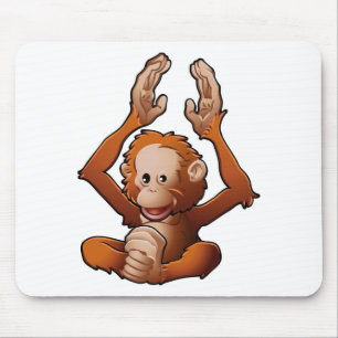 cute friendly Orangutan Mouse Pad