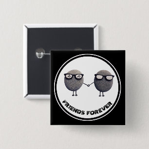 Cute Friends Forever Square Pin Back Button
