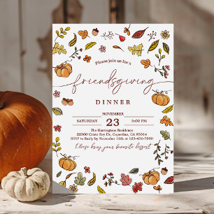 Cute Friendsgiving Thanksgiving Dinner Invitation