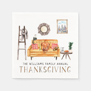 Cute Friendsgiving Thanksgiving Dinner Party Napkin