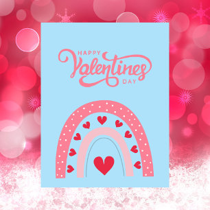 Cute Friendship Boho Rainbow Valentines Flat Card