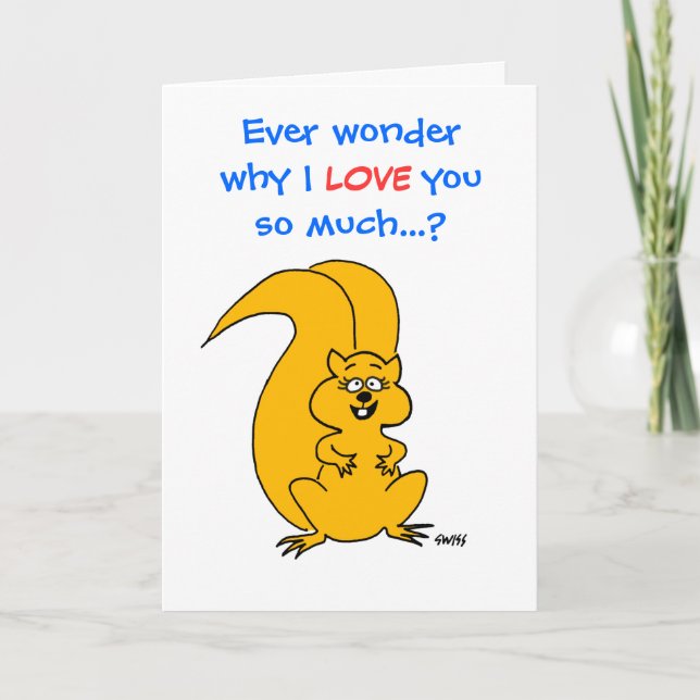 Cute Friendship Message Funny Cartoon Squirrel Card (Front)