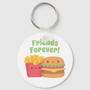 Cute Fries and Burger, Friends Forever keychain